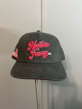 The Nuthin Fancy Co. SnapBack Hat in Gray with Red USA Flag